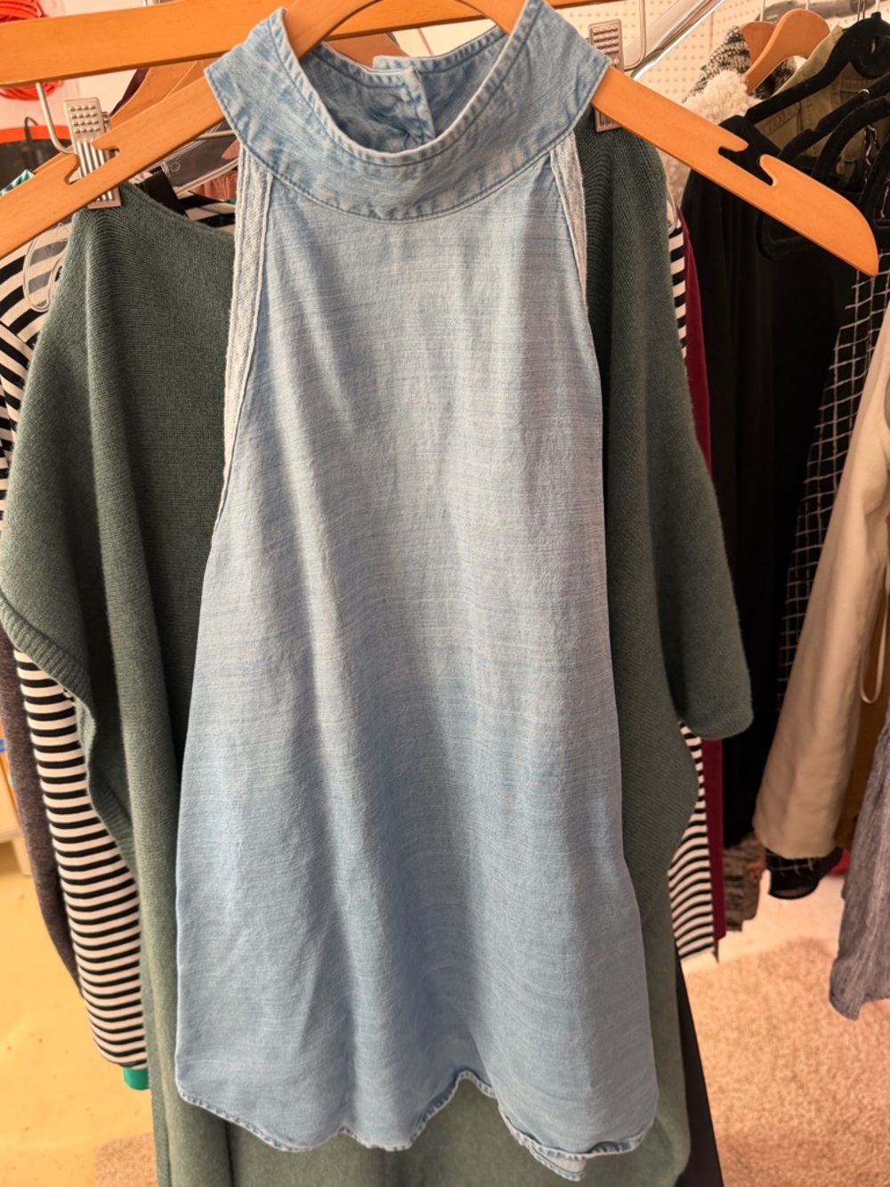 Chelsea & Violet Light Blue Denim Halter Top
